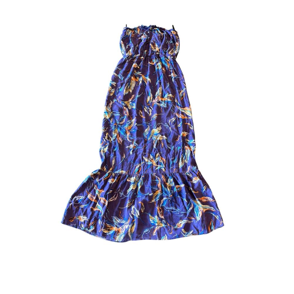 Mimi Chica Vintage Dress Sz. S - Maxi, Y2K, Purple Floral, Tube, Whimsigoth